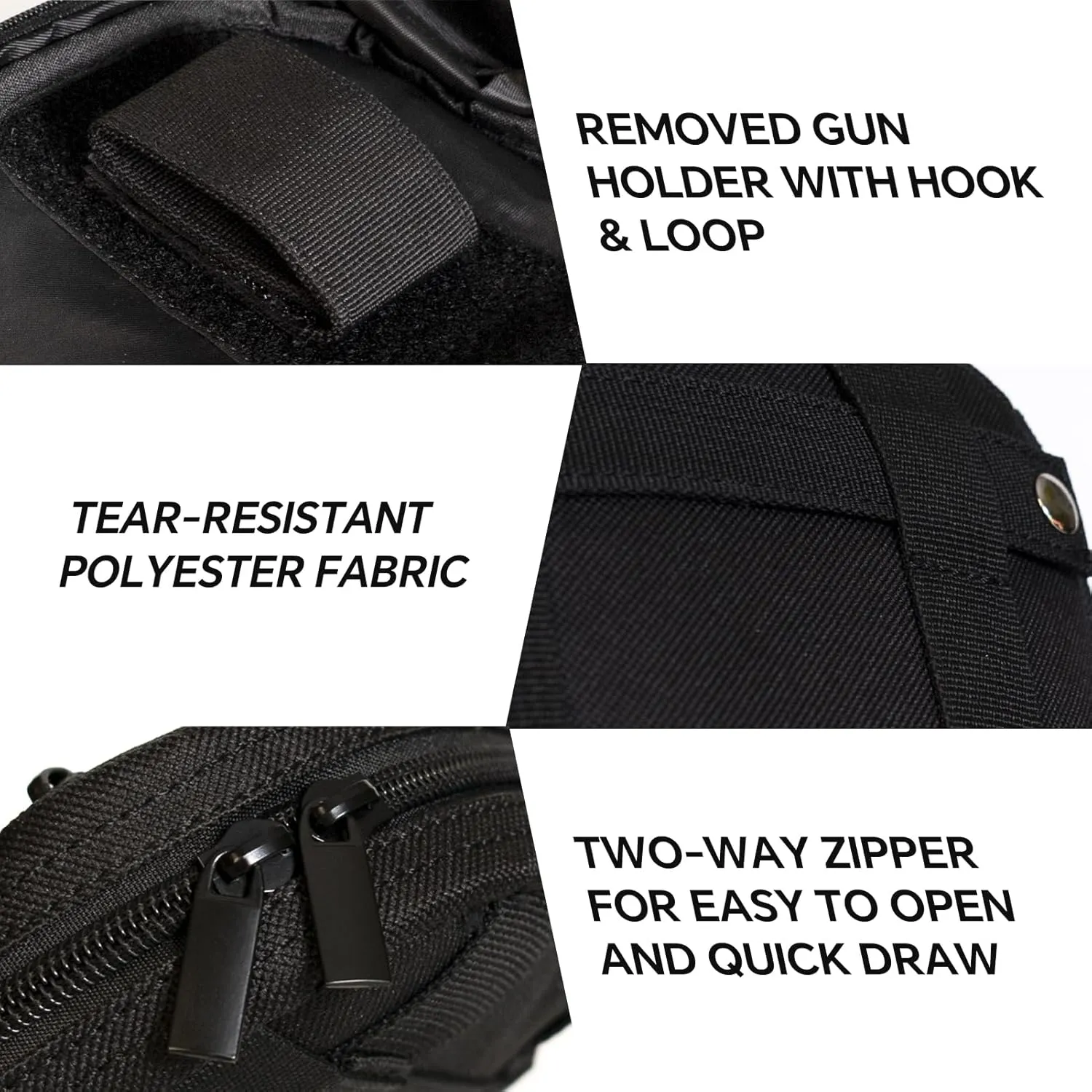 Carry Gun Pouch for Women Men Fanny Pack Pistol Case Soft Waist Bag for Handgun with Concealed Holster (Dark black)