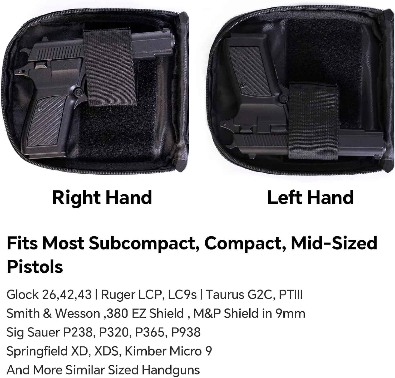 Carry Gun Pouch for Women Men Fanny Pack Pistol Case Soft Waist Bag for Handgun with Concealed Holster (Dark black)