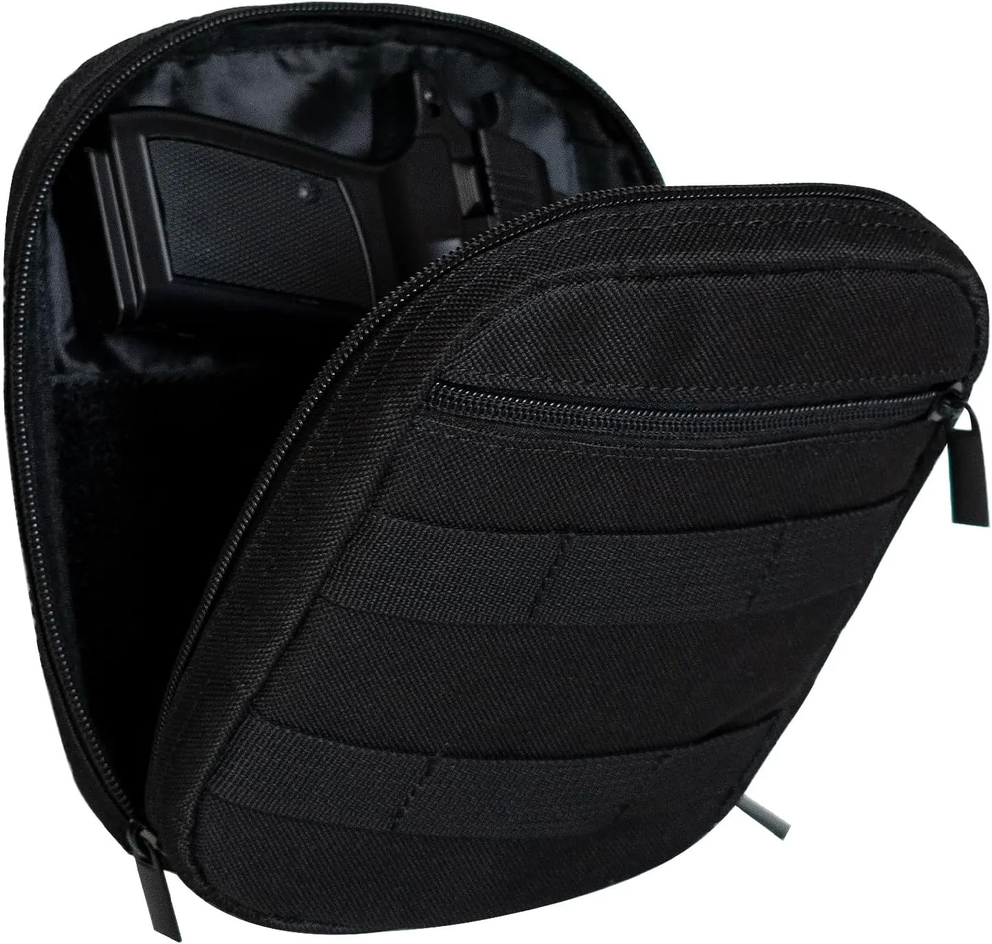 Carry Gun Pouch for Women Men Fanny Pack Pistol Case Soft Waist Bag for Handgun with Concealed Holster (Dark black)