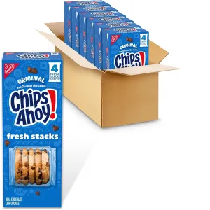 CHIPS AHOY! Fresh Stacks Original Chocolate Chip Cookies, Bulk Travel Snacks, 6 Boxes (24 Multi Snack Packs)