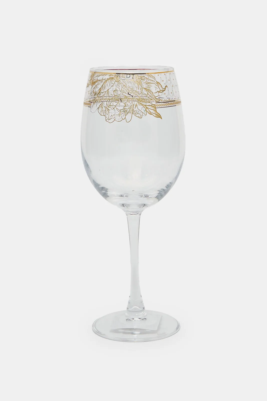 Clear Floral Embellished Glass Goblet