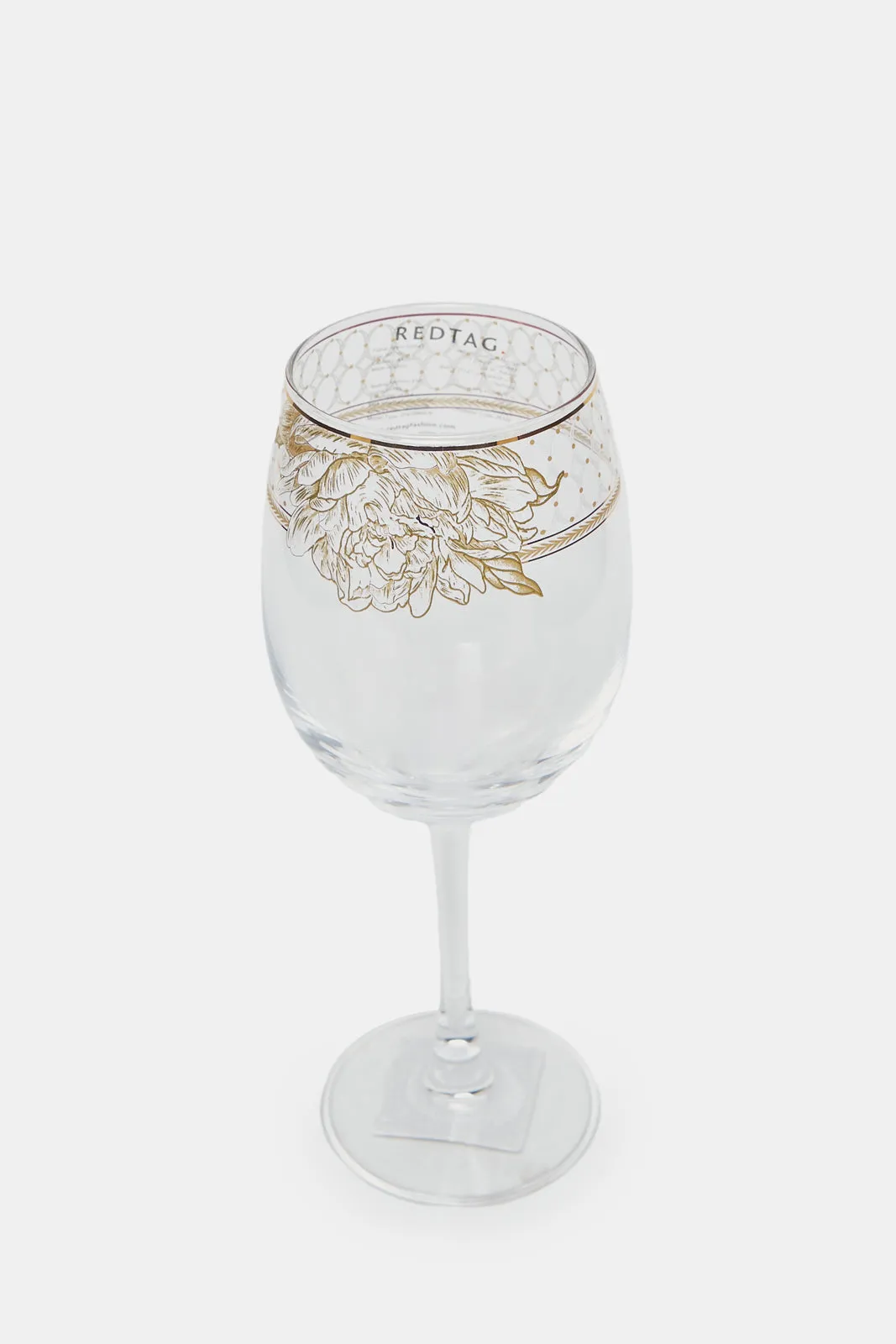 Clear Floral Embellished Glass Goblet