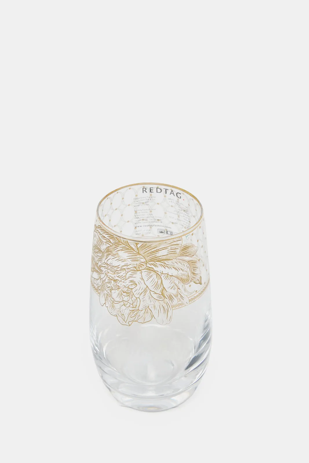Clear Floral Embellished Glass Tumbler