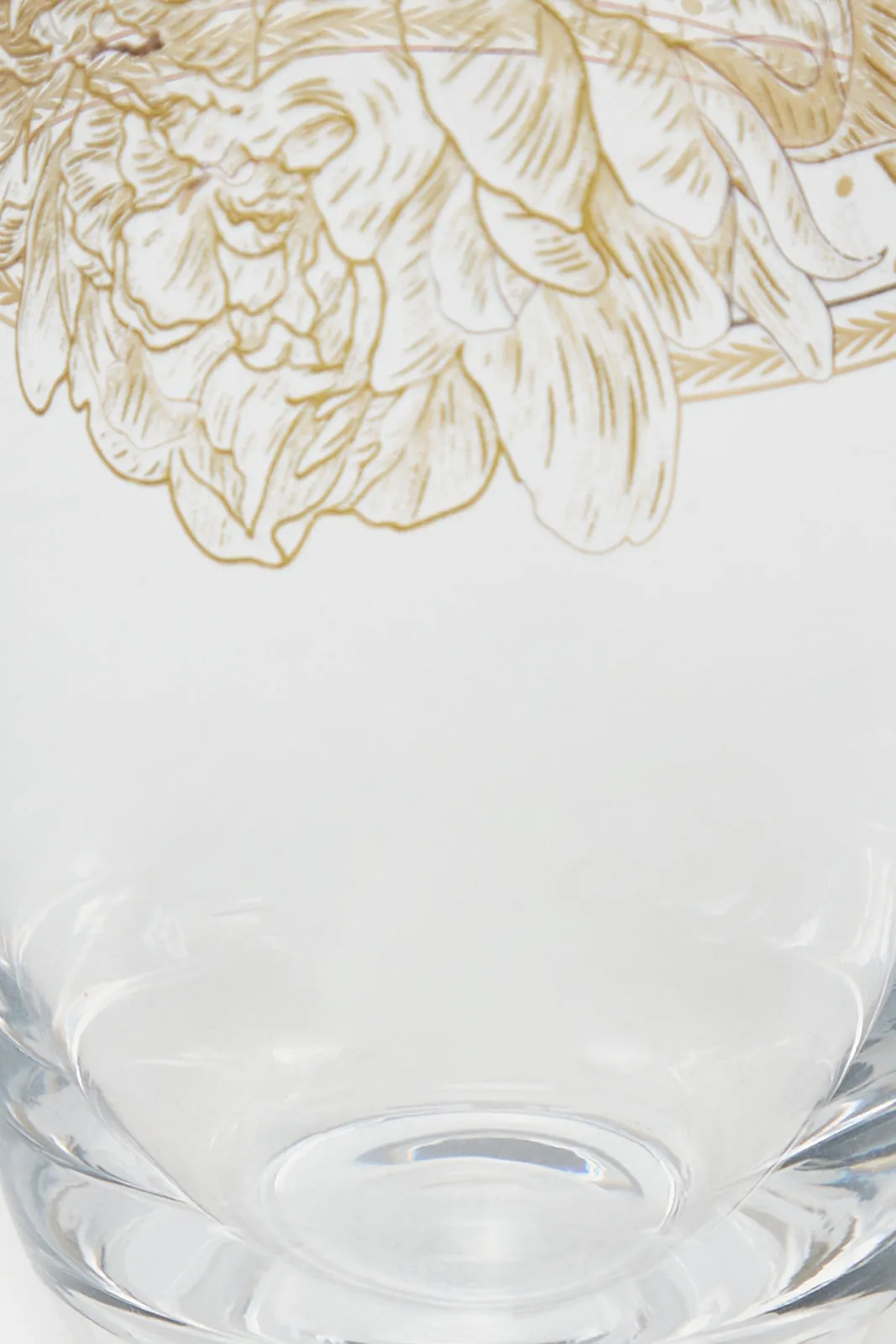 Clear Floral Embellished Glass Tumbler