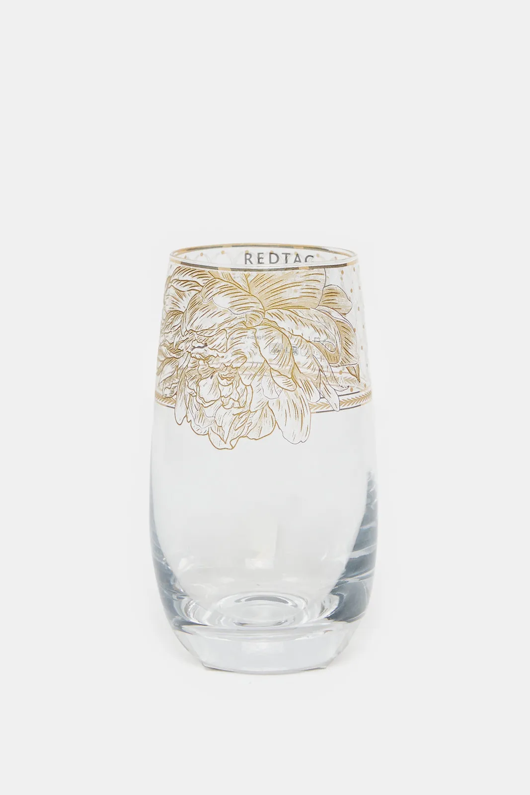 Clear Floral Embellished Glass Tumbler