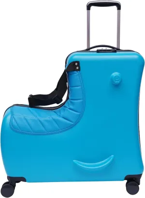 CNCEST Suitcase Kid Luggage Travel Fashionable Appearance Rideable Funny Suitcase Add Fun to The Journey Kid Gift Age 2-12 Years Old Boy/Girl Suitcase PC Material Blue One 30kg (Saddle blue, 24inch)
