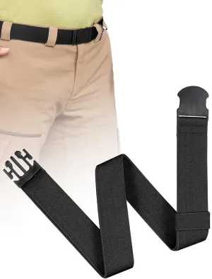 COMFORTABLE Mens Stretch Hiking Belt Minimalist Web Elastic Belts for Men, Metal-free Travel Buckle,≤44" Waist