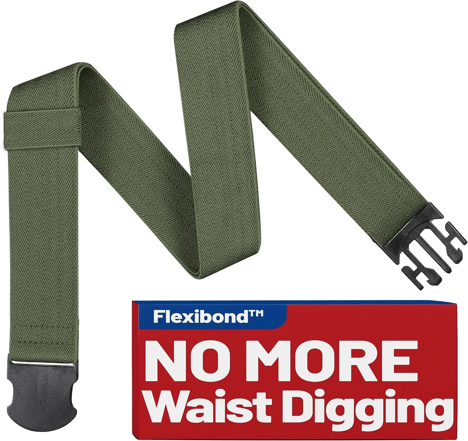 COMFORTABLE Mens Stretch Hiking Belt Minimalist Web Elastic Belts for Men, Metal-free Travel Buckle,≤44" Waist