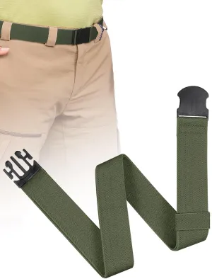 COMFORTABLE Mens Stretch Hiking Belt Minimalist Web Elastic Belts for Men, Metal-free Travel Buckle,≤44" Waist