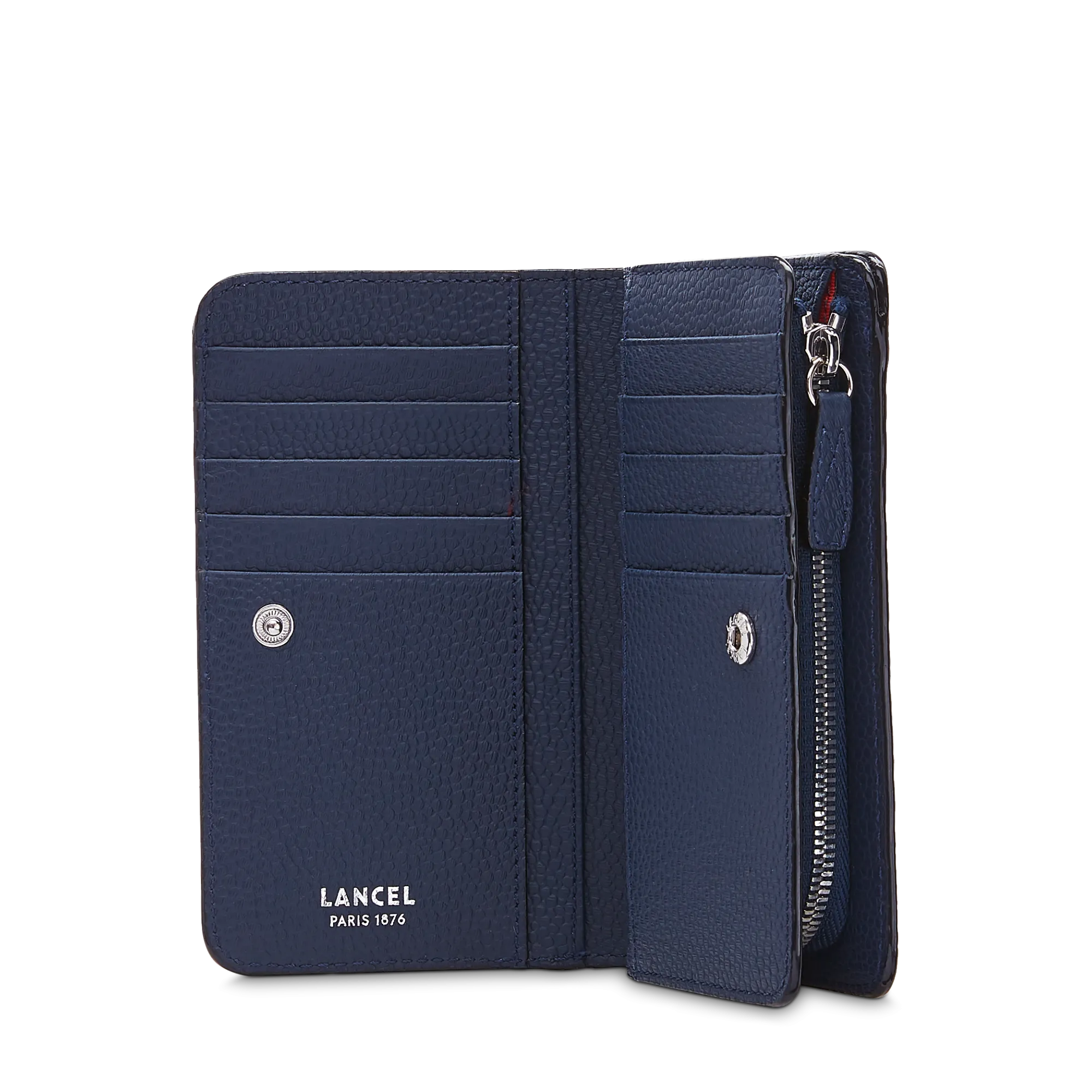 Compact rectangular zipped wallet