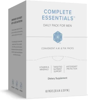 Complete Essentials™ Daily Pack for Men - Balanced Micronutrients for Optimal Women's Health & Performance - Antioxidants to Fight Oxidative Stress - Convenient Individual Packs - 30-Day Supply