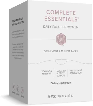 Complete Essentials™ Daily Pack for Women - Balanced Micronutrients for Optimal Women's Health & Performance - Antioxidants to Fight Oxidative Stress - Convenient Individual Packs - 30-Day Supply