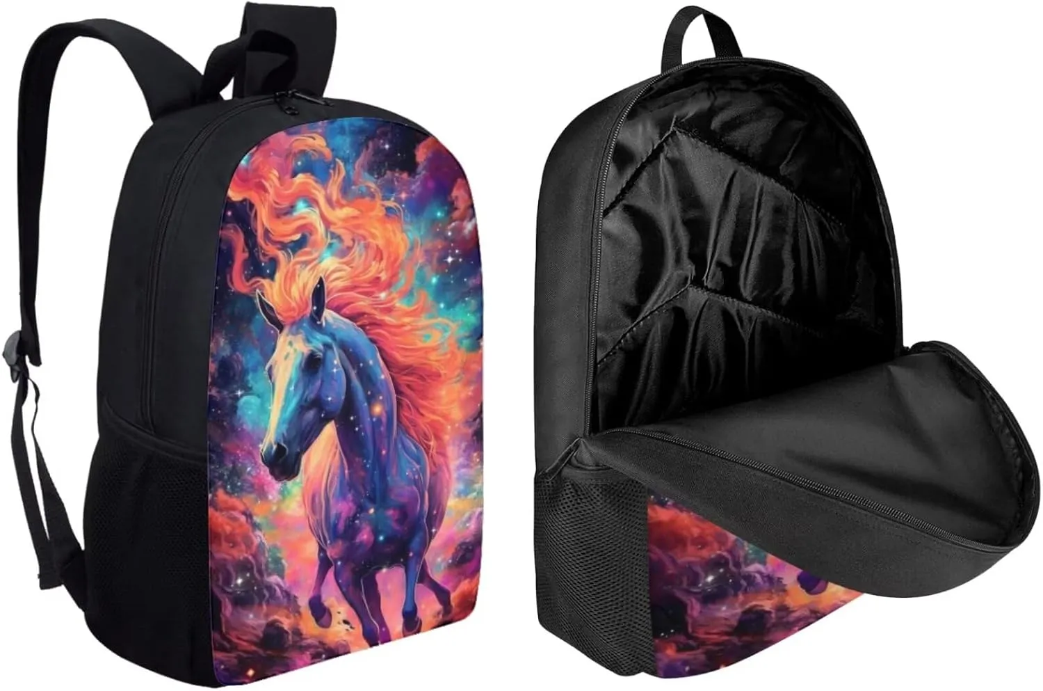 Cool Horse Kids Backpack School Bag With Lunch Bag and Pencil Bag for Teen Boys Middle Junior High School Bookbag Rucksack Lightweight Shoulder Handbag Daypack Satchel