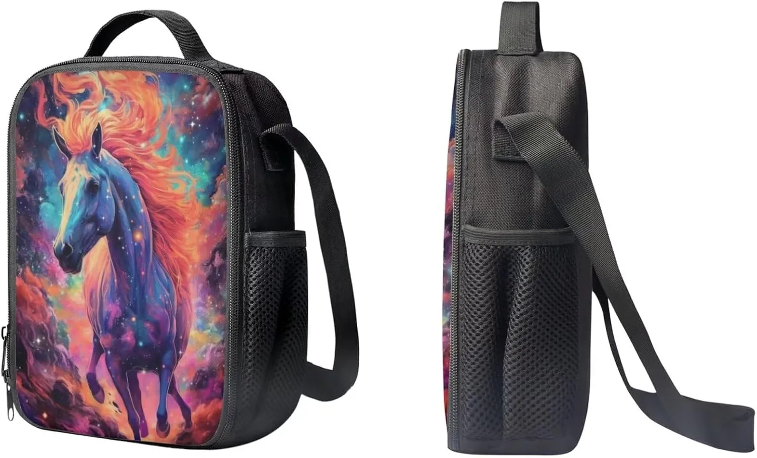 Cool Horse Kids Backpack School Bag With Lunch Bag and Pencil Bag for Teen Boys Middle Junior High School Bookbag Rucksack Lightweight Shoulder Handbag Daypack Satchel