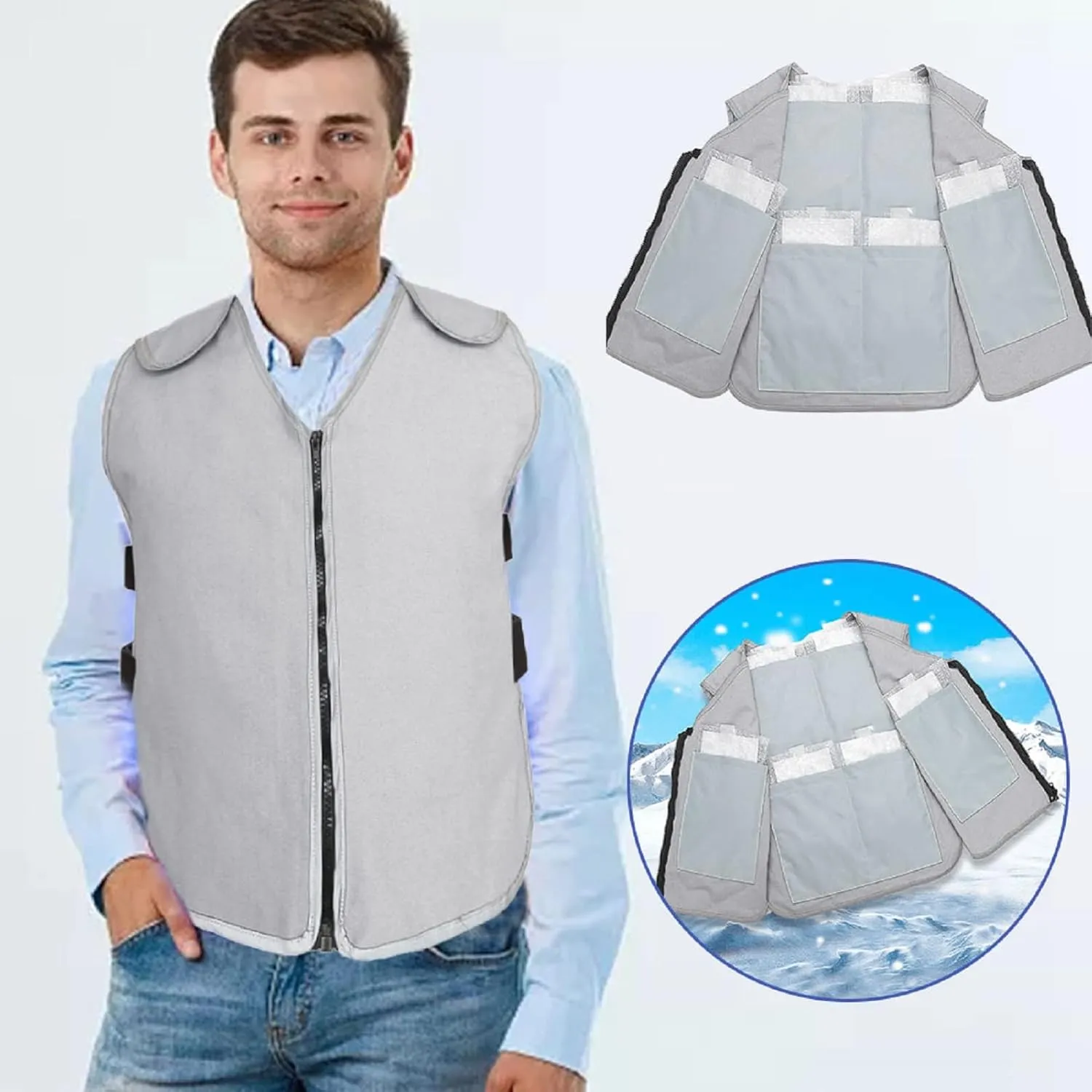 Cooling Vest, Sports Cool Vest with 6 Ice Packs Men Women for Ice Shirts
