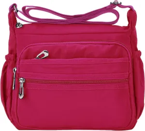 Crossbody Bag for Women Waterproof Shoulder Bag Lightweight Messenger Bag Casual Nylon Purse Handbag with Multi-Pocket