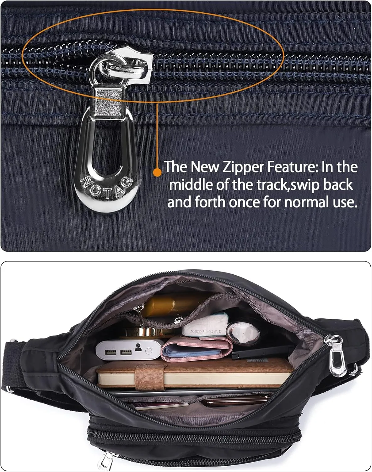 Crossbody Bag for Women Waterproof Shoulder Bag Lightweight Messenger Bag Casual Nylon Purse Handbag with Multi-Pocket