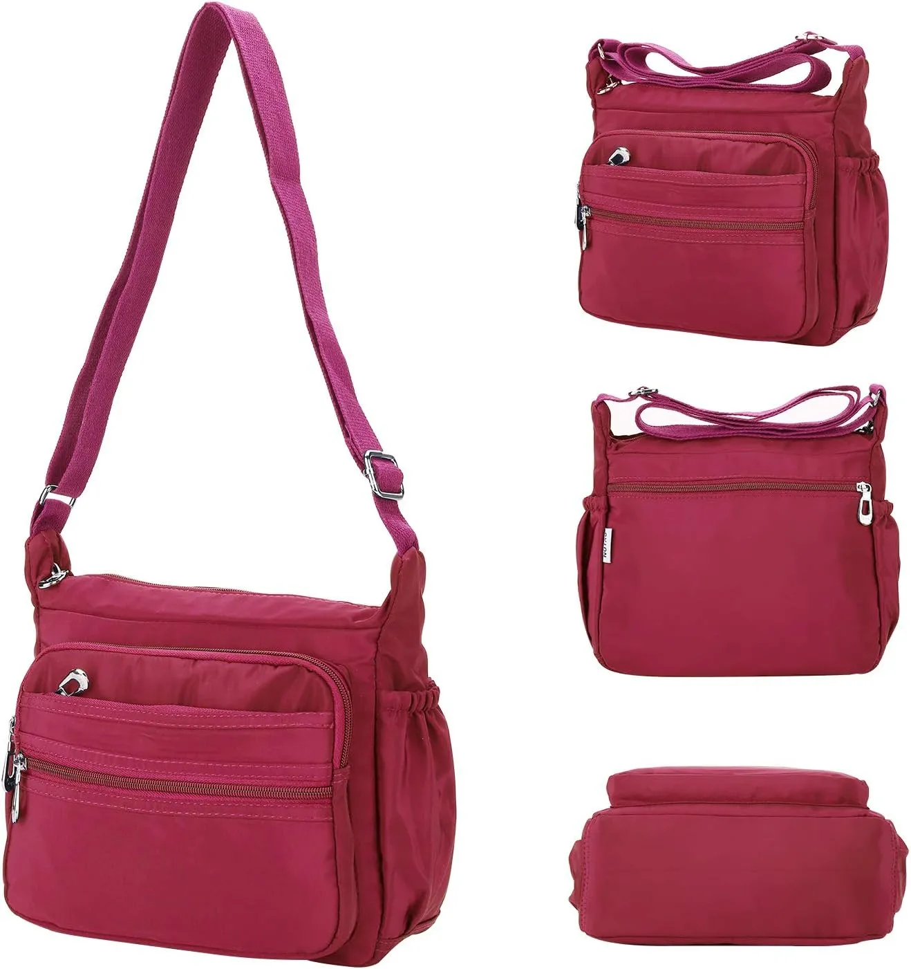 Crossbody Bag for Women Waterproof Shoulder Bag Lightweight Messenger Bag Casual Nylon Purse Handbag with Multi-Pocket