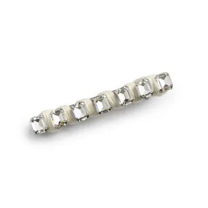 Crystal Satin Clip-Ivory| Satin Composition with Stunning All-Over Crystals & Secure Alligator Clip for Effortless Glam