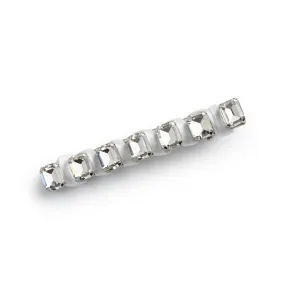 Crystal Satin Clip-White| Satin Composition with Stunning All-Over Crystals & Secure Alligator Clip for Effortless Glam