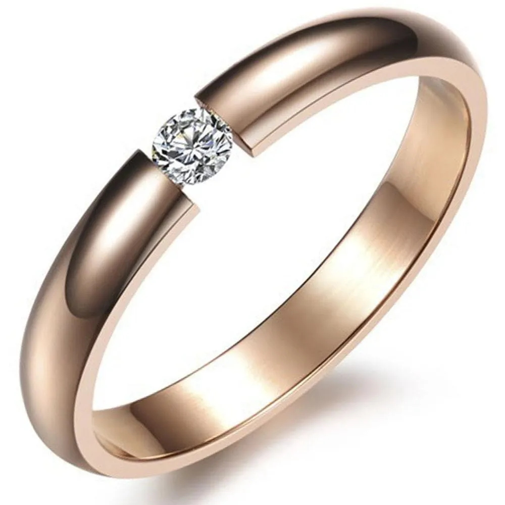 Crystal Tension Set Ring Made With Crystal Elements
