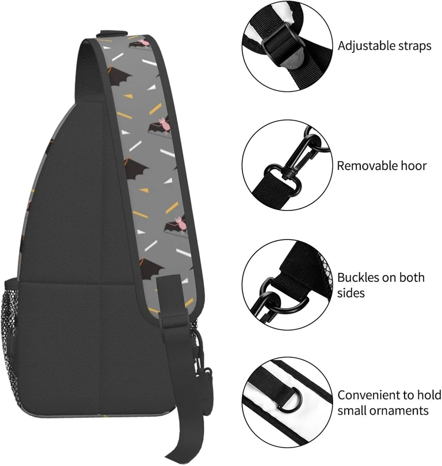 Cute bee flower Chest Bags Crossbody Sling Bag Shoulder Bag Travel Hiking Daypack For Men Women