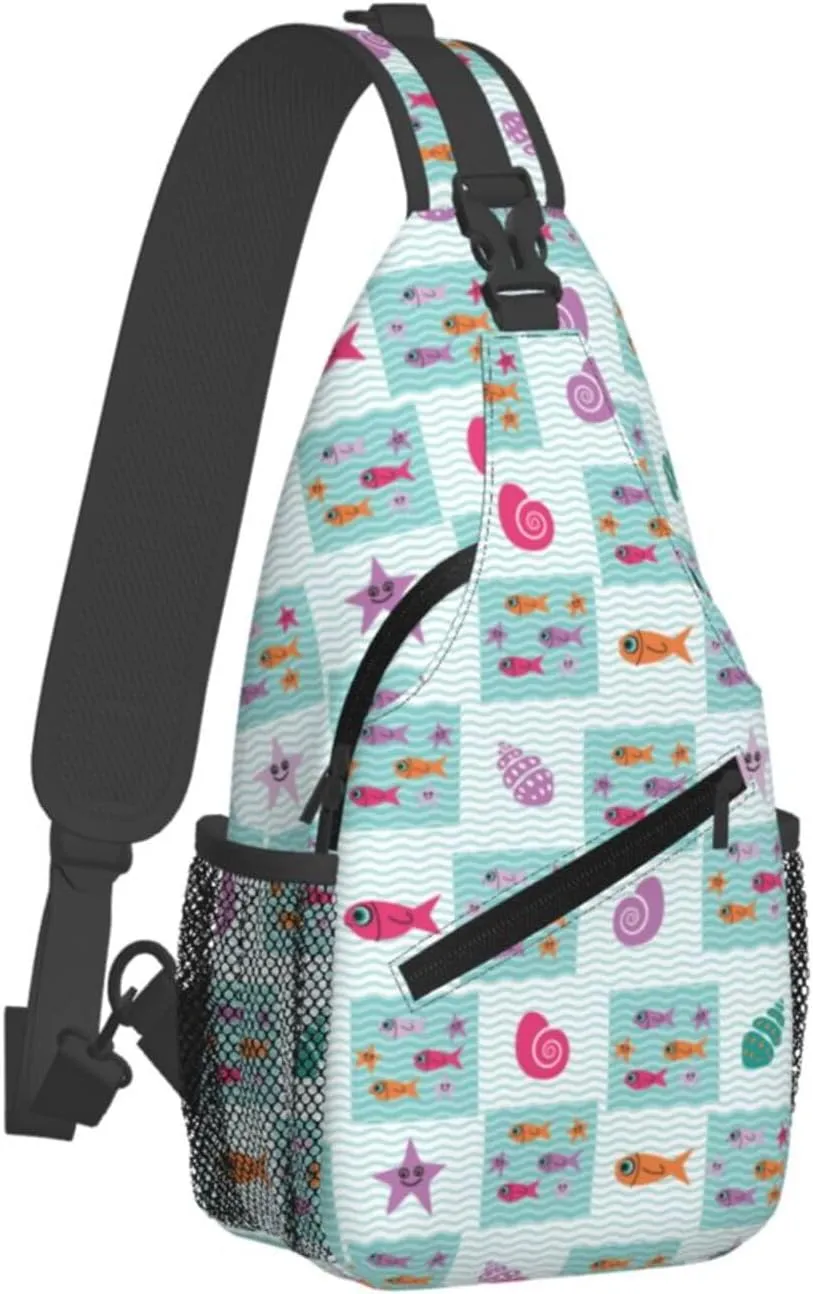 Cute bee flower Chest Bags Crossbody Sling Bag Shoulder Bag Travel Hiking Daypack For Men Women