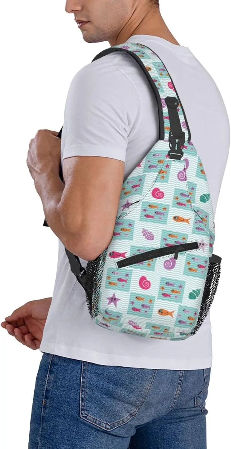 Cute bee flower Chest Bags Crossbody Sling Bag Shoulder Bag Travel Hiking Daypack For Men Women