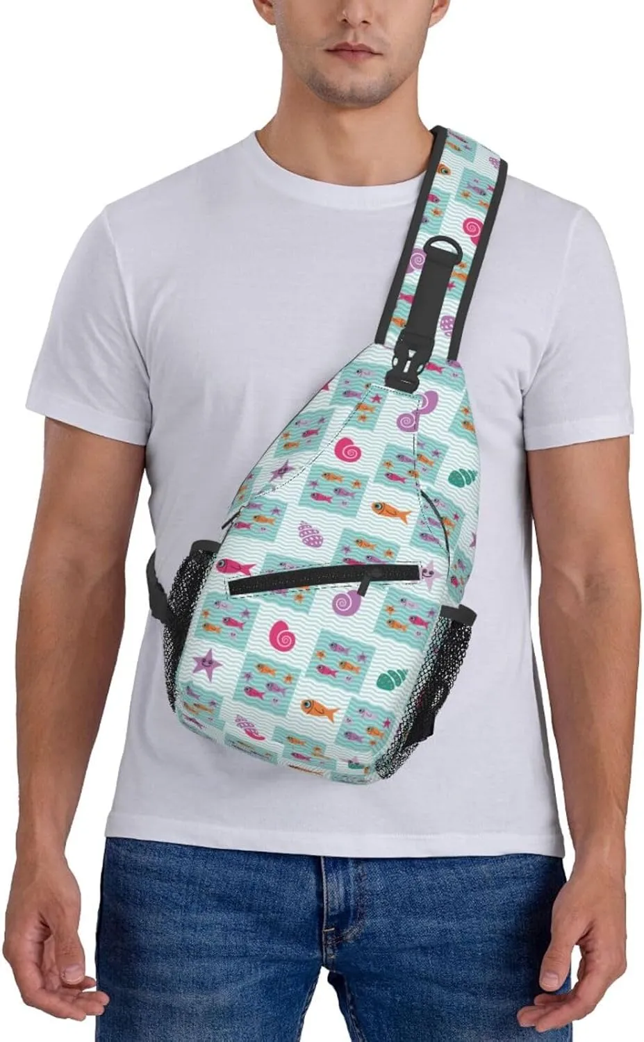 Cute bee flower Chest Bags Crossbody Sling Bag Shoulder Bag Travel Hiking Daypack For Men Women