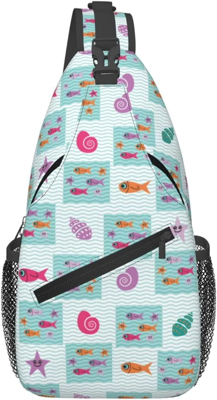 Cute bee flower Chest Bags Crossbody Sling Bag Shoulder Bag Travel Hiking Daypack For Men Women