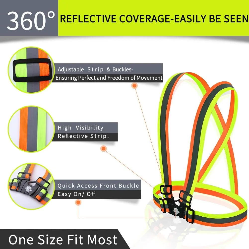 Dazonity High Visibility Safety Vest,10 Packs,Lightweight,Adjustable & Elastic Vest,Hi Vis Reflective Strips, Fit for Men & Women, Construction,Cycling, Runnning, Surveyor, (Yellow)