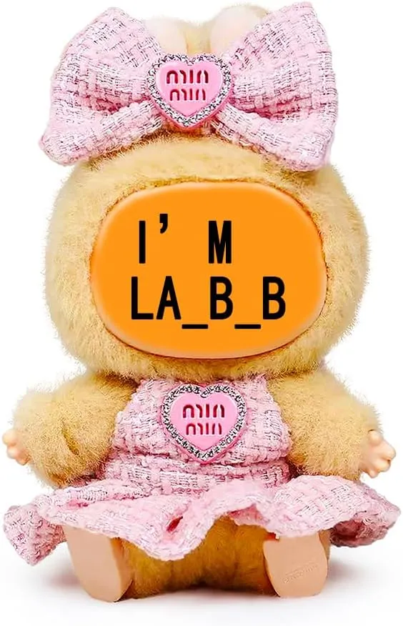 Decorative Dress for LABUBU, Fits 5.91-6.7 inch Labubu Dolls, Luxury Chic Style Set, High-End Fashion Accessories, Pink Heart Design with Rhinestones, Outfit Clothing Set