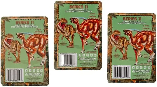Dinosaur Trading Cards - Series 11 Multi Pack for Boys, Girls, and Adults Bundle The Beasts and Beauties (Three 5 Packs)