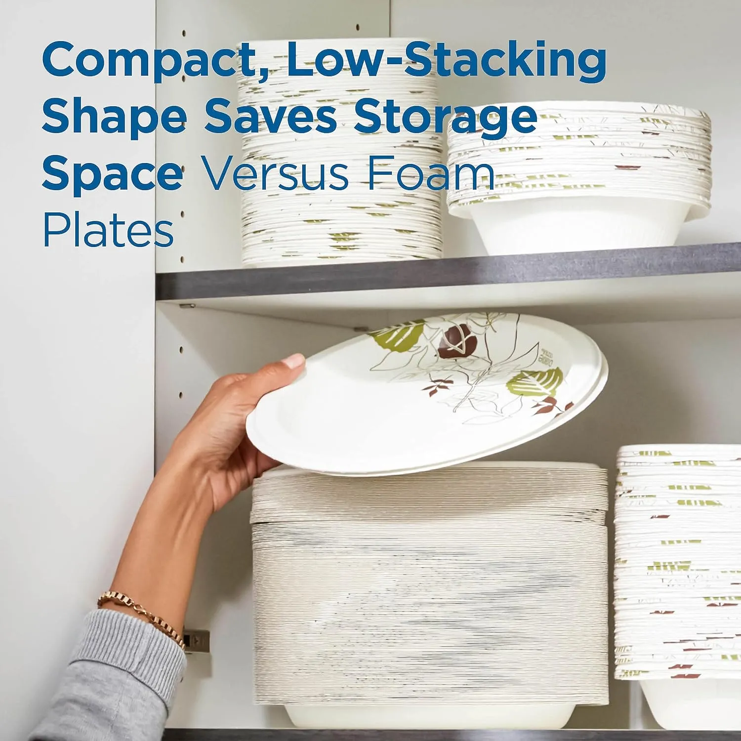 Dixie 8.5" Medium-Weight Paper Plates by GP PRO (Georgia-Pacific), Pathways, UX9WS, 500 Count (125 Plates Per Pack, 4 Packs Per Case)