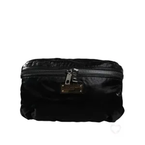 Dolce & Gabbana Black Nylon Fabric Belt Waist Fanny Pack Bag