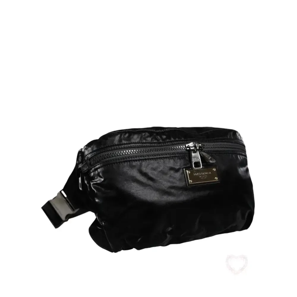 Dolce & Gabbana Black Nylon Fabric Belt Waist Fanny Pack Bag