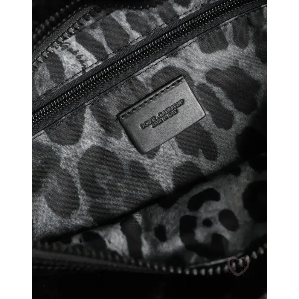 Dolce & Gabbana Black Nylon Fabric Belt Waist Fanny Pack Bag