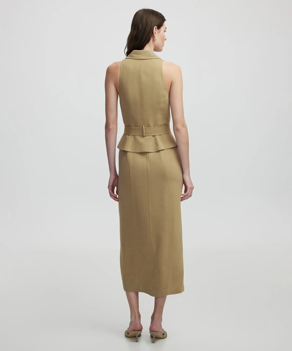 Double-breasted dress with belt