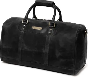 DRAKENSBERG Weekender John' Elegant Leather Travel Bag for Men and Women 40 Litres, Black, Taille unique, Retro