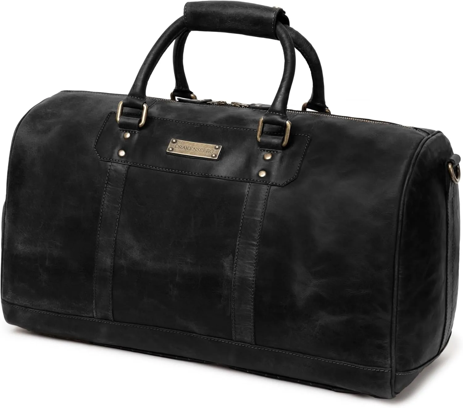 DRAKENSBERG Weekender John' Elegant Leather Travel Bag for Men and Women 40 Litres, Black, Taille unique, Retro