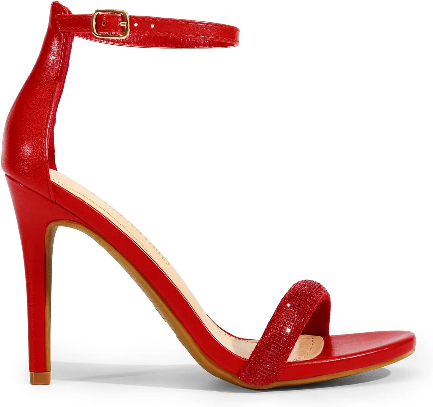 DREAM PAIRS Women's High Heels Flower Ankle Strap Stilettos Round Open Toe Dressy Sexy Sandals