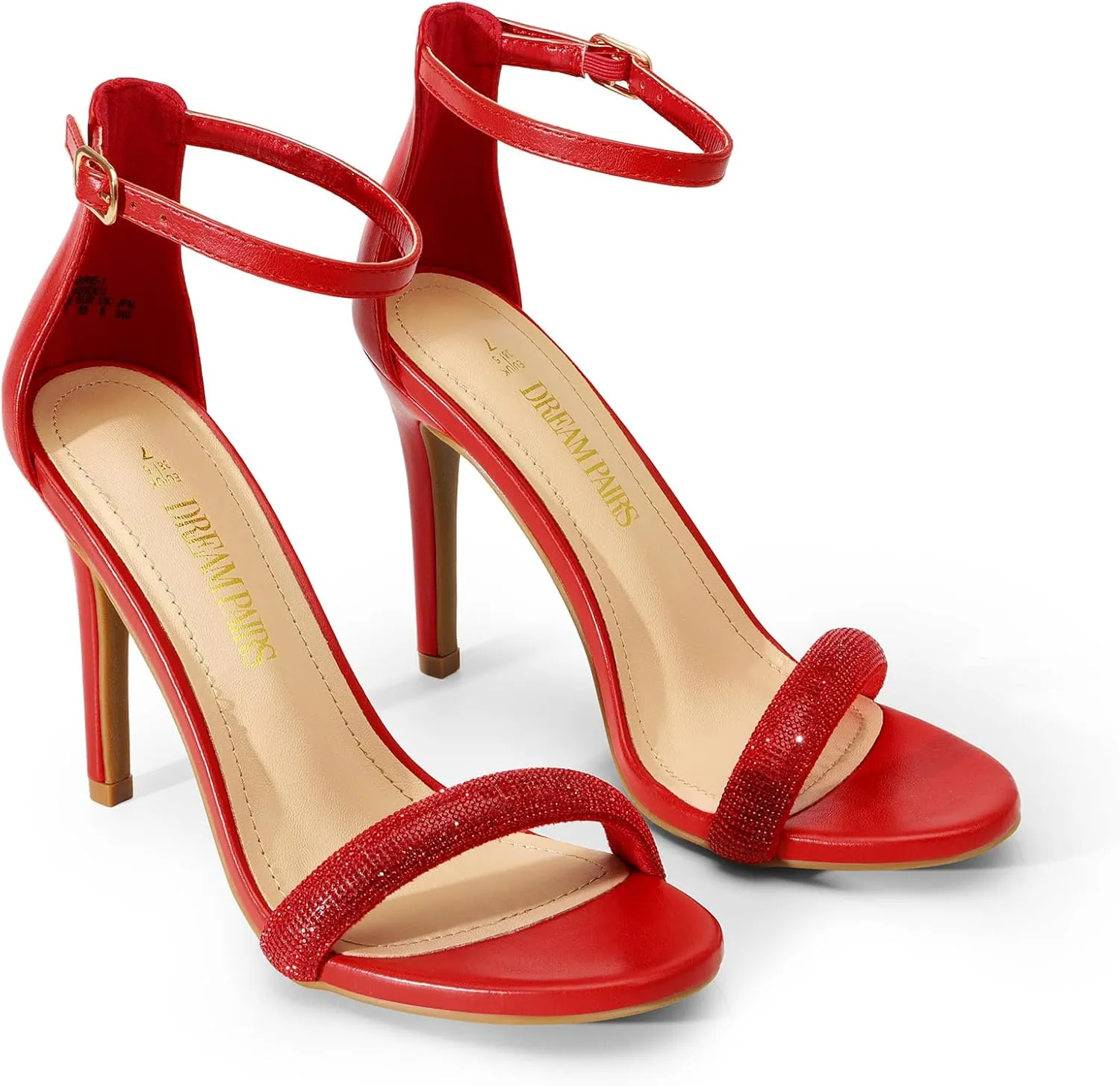 DREAM PAIRS Women's High Heels Flower Ankle Strap Stilettos Round Open Toe Dressy Sexy Sandals