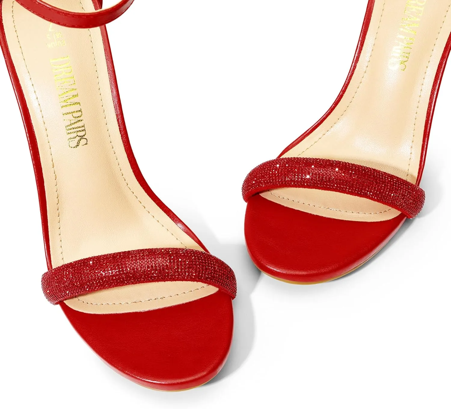DREAM PAIRS Women's High Heels Flower Ankle Strap Stilettos Round Open Toe Dressy Sexy Sandals