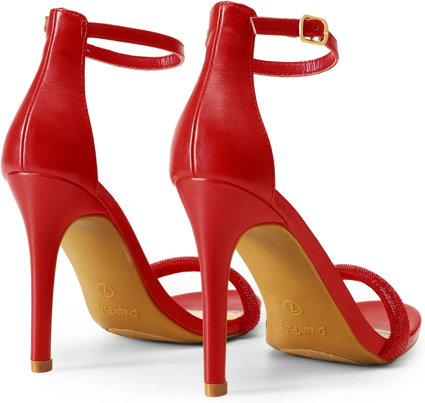 DREAM PAIRS Women's High Heels Flower Ankle Strap Stilettos Round Open Toe Dressy Sexy Sandals