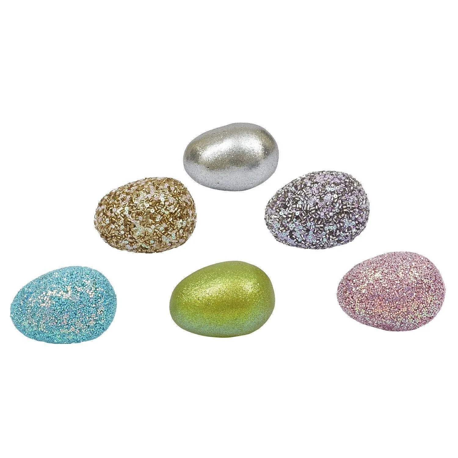 Easter Sparkling Egg  Pink Small 1.75"  x 2.25"  Embellished Beads Glitter Gem