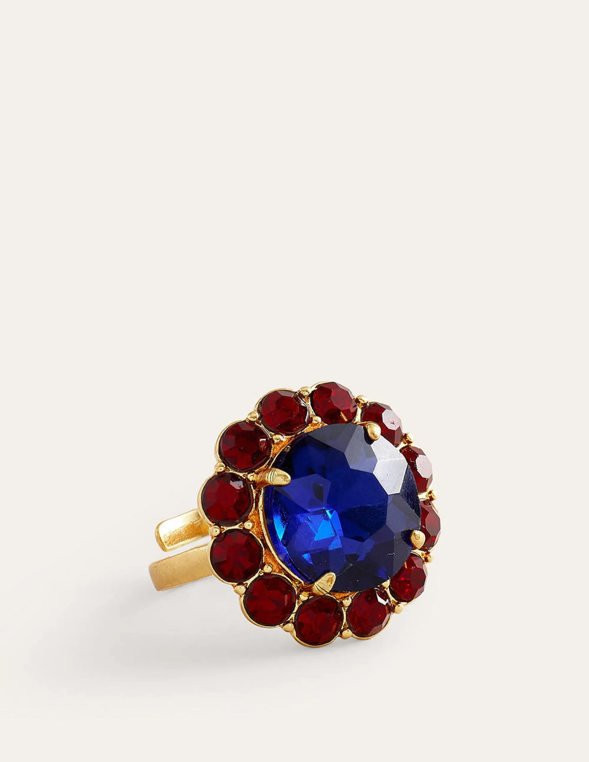 Embellished Flower Ring-Red/Blue