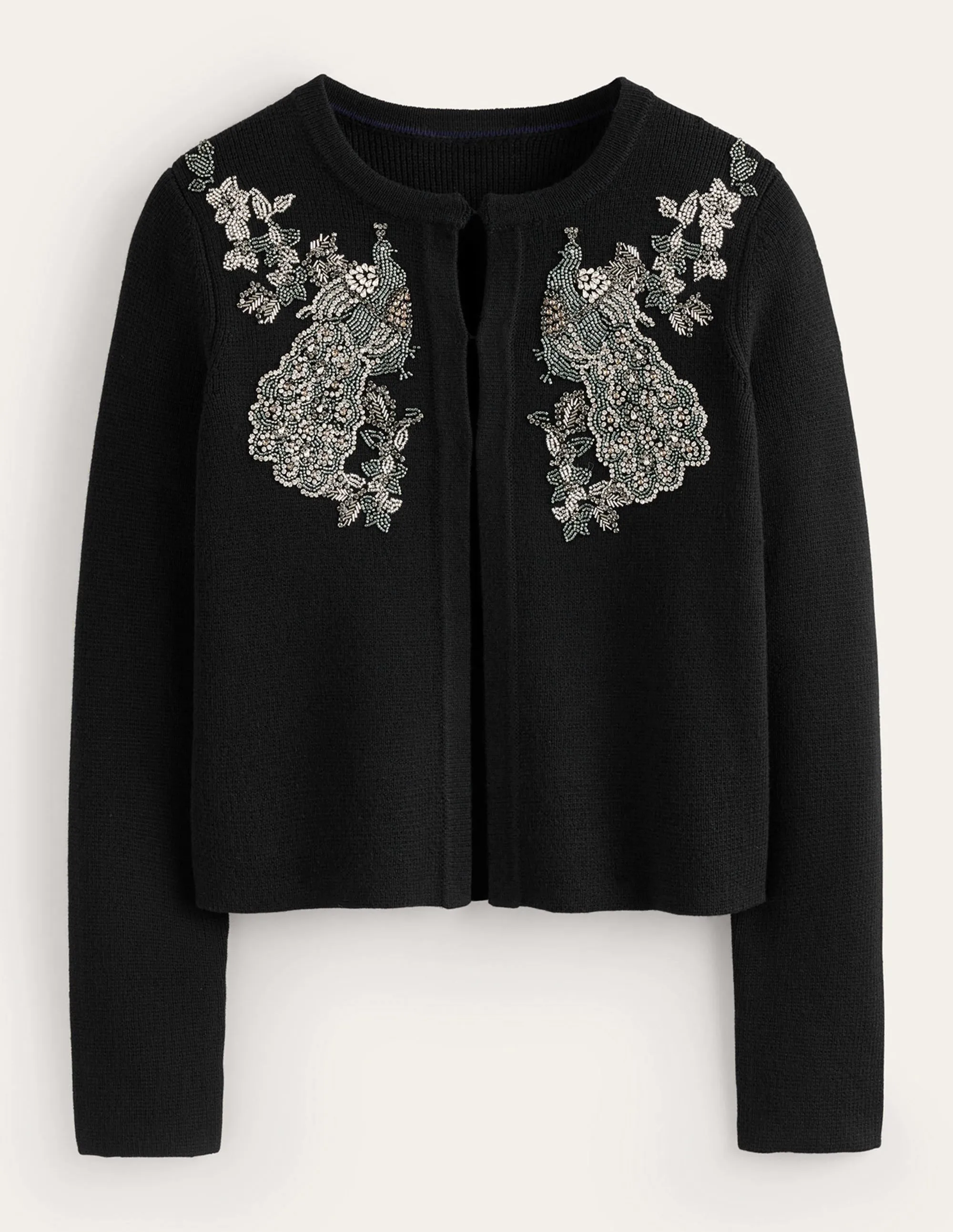 Embellished Knitted Jacket-Black