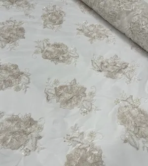 Embellished Tulle Champagne 1207 (7.9m Piece)