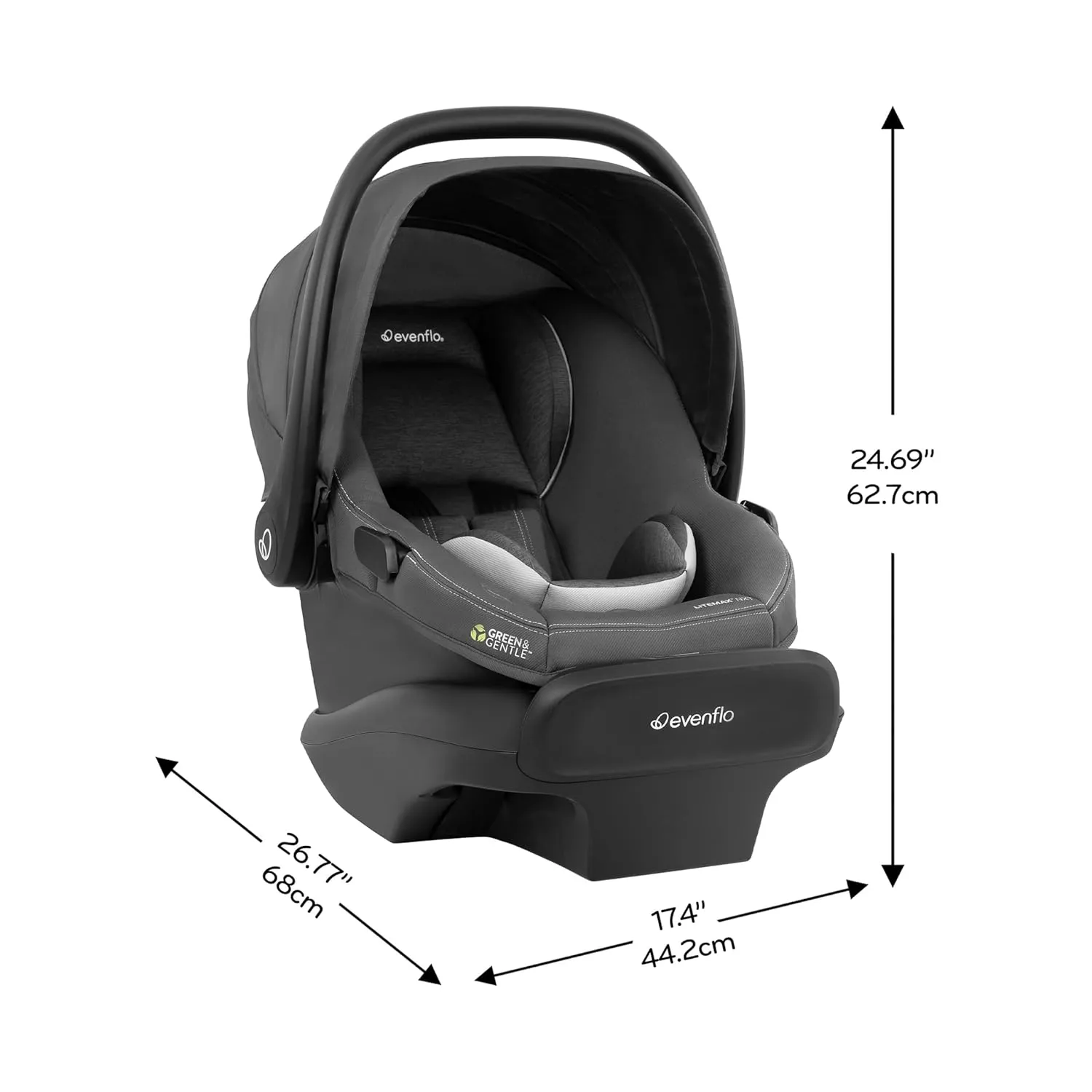 Evenflo LiteMax NXT Infant Car Seat with SensorSafe (Anchor Gray)