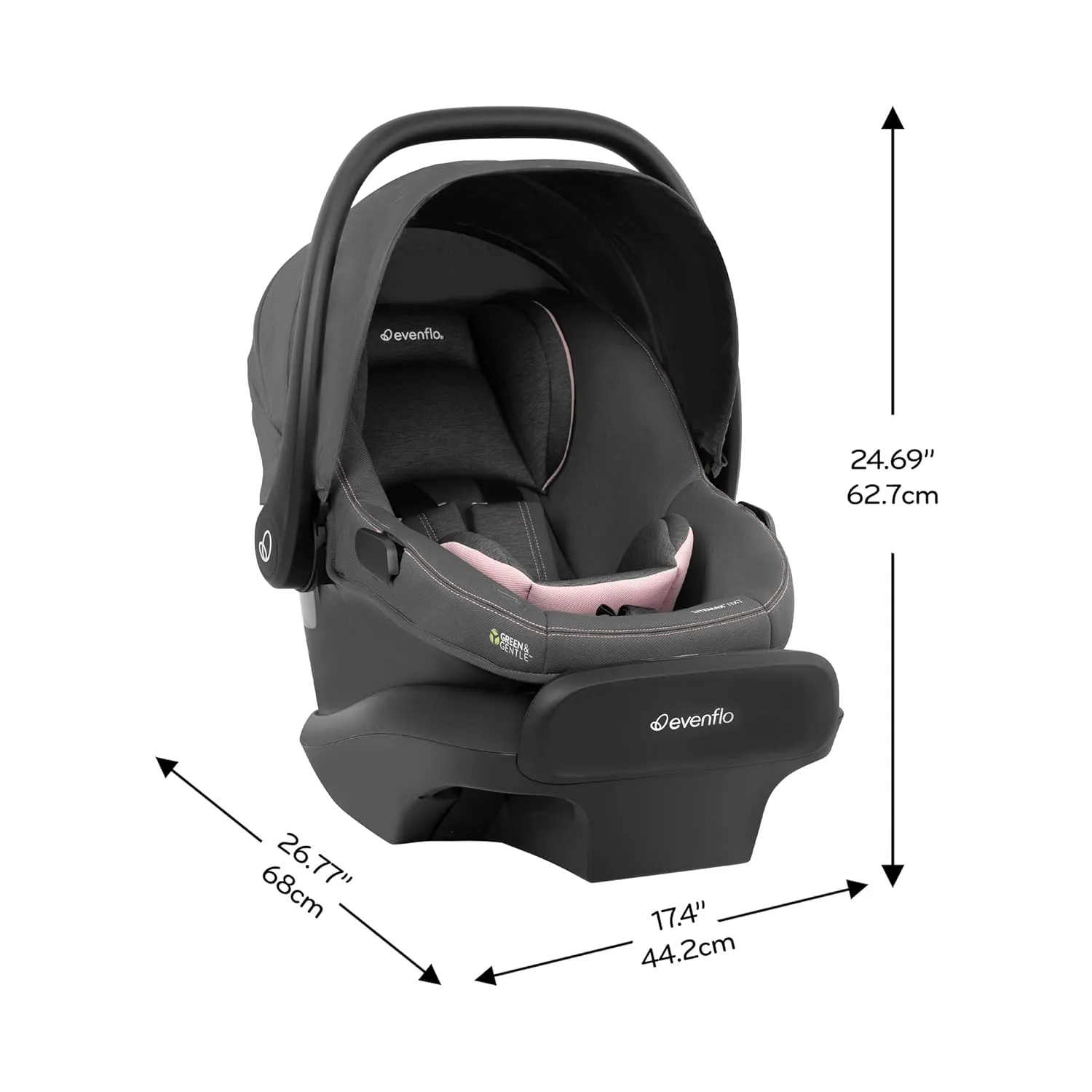 Evenflo LiteMax NXT Infant Car Seat with SensorSafe (Primrose Pink)